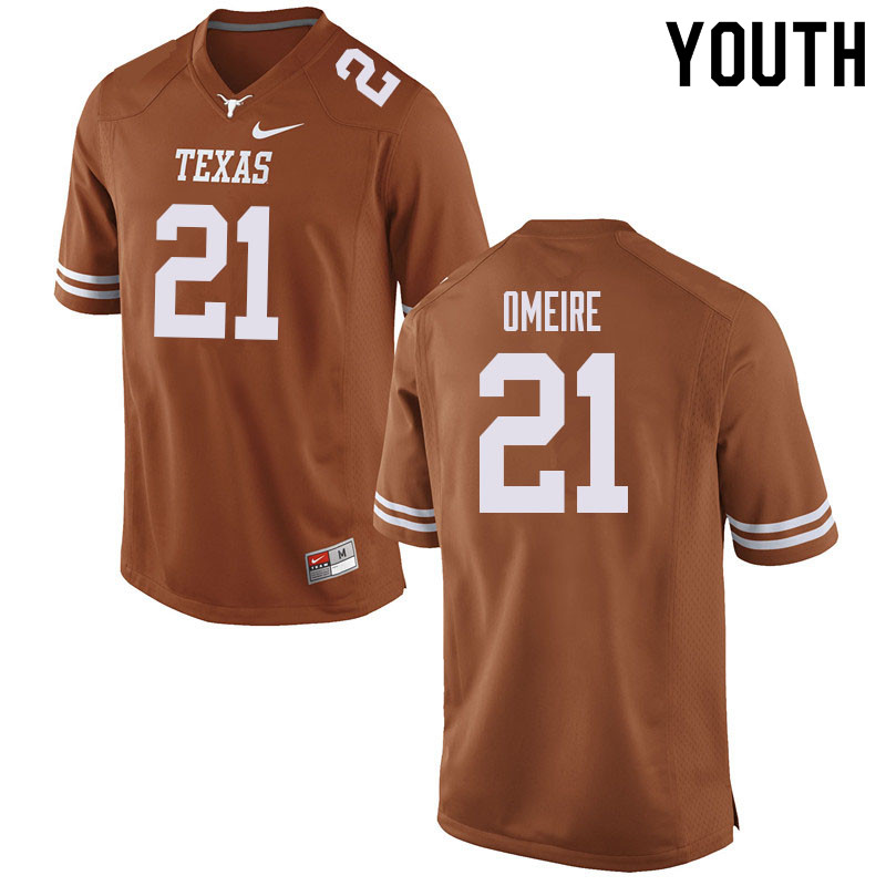 Youth #21 Troy Omeire Texas Longhorns College Football Jerseys Sale-Orange